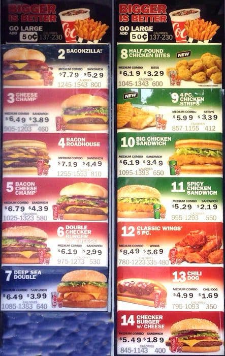 Checkers Menu, Menu for Checkers, Collingdale, Delaware County ...