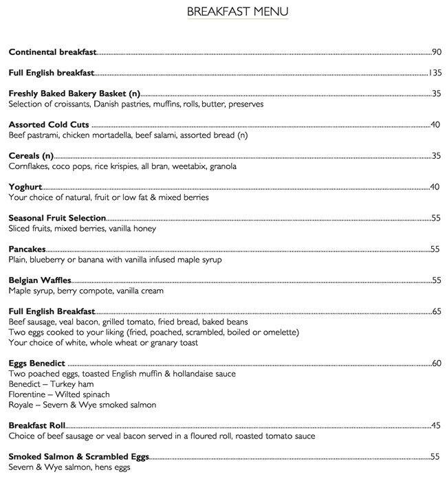 Great British Restaurant DUKES Dubai Oceana Menu Zomato