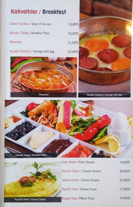 Menu at Bodrum Cafe & Restaurant, Istanbul, Şeftali Sk. No 16