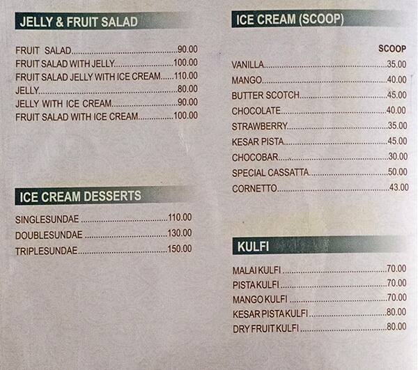 Navaratna Veg menu
