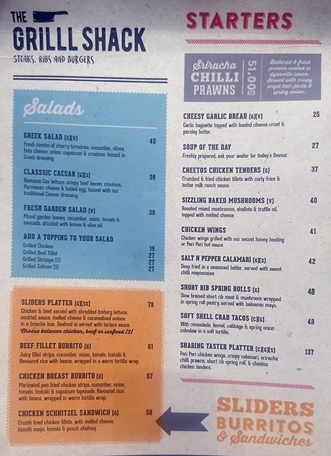 The Grilll Shack Menu Menu For The Grilll Shack Downtown Dubai