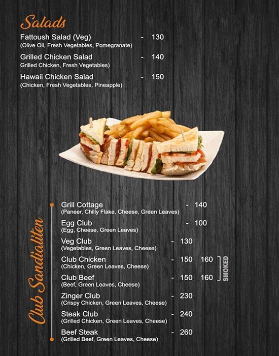 Burger Castle menu