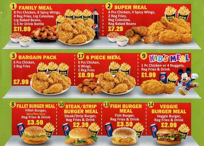 Menu At Dixie Chicken Fast Food Southall 6 King St