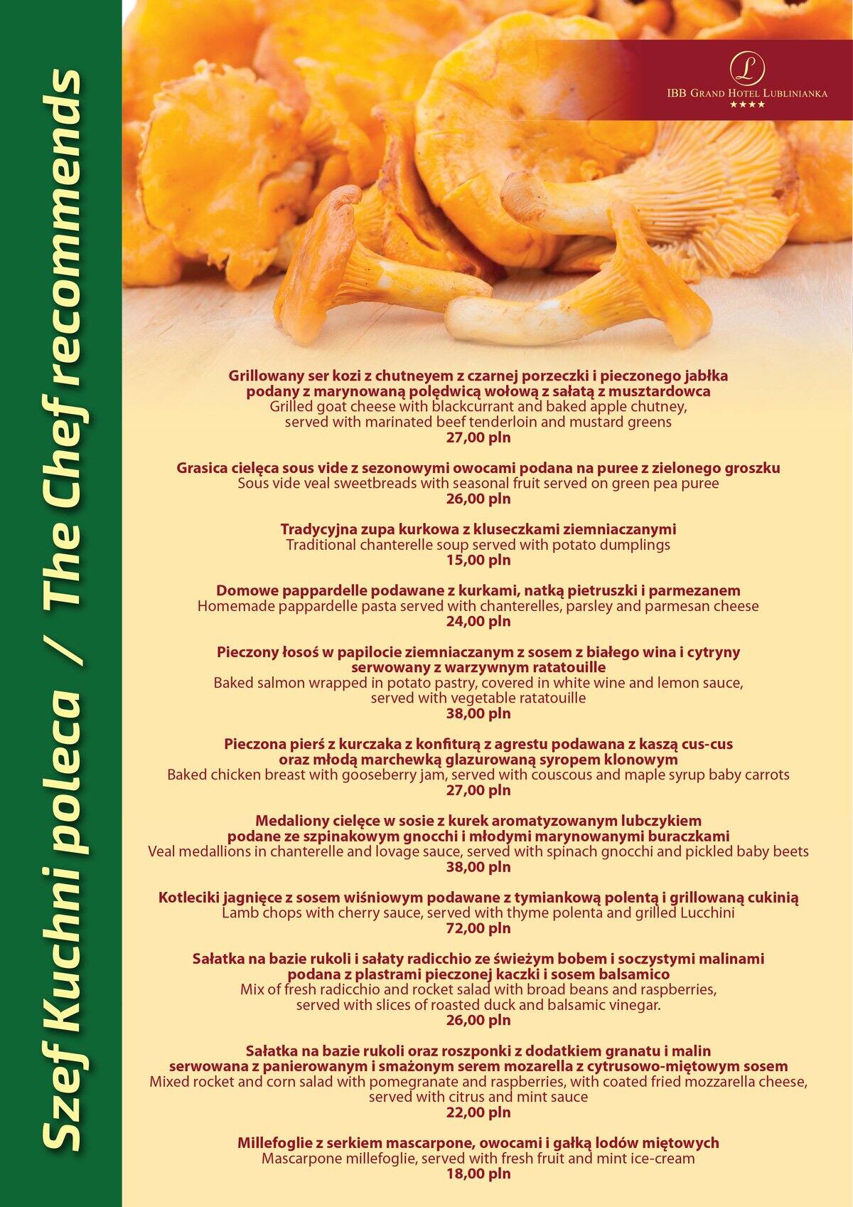 Restauracja BelEtage w Grand Hotel Lublinianka menu Gastronauci/Zomato