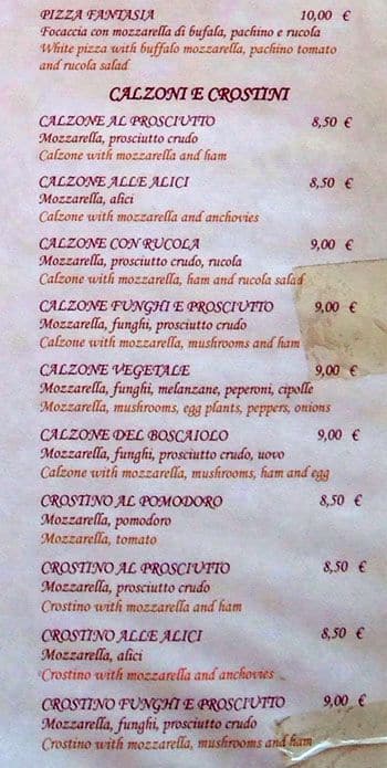 Menu di Il Boscaiolo 