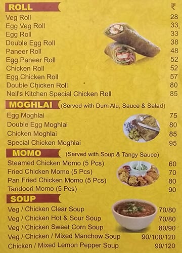 Neil's Kitchen (Restaurant & Bar) menu
