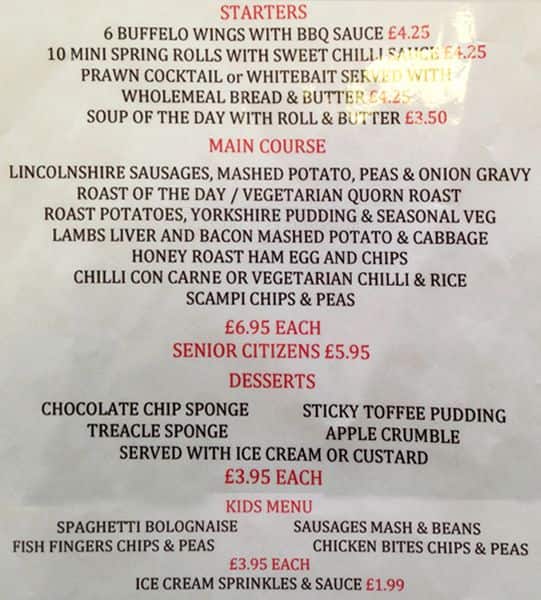Menu at The Bear pub & bar, WaltononThames, 30 Bridge Street