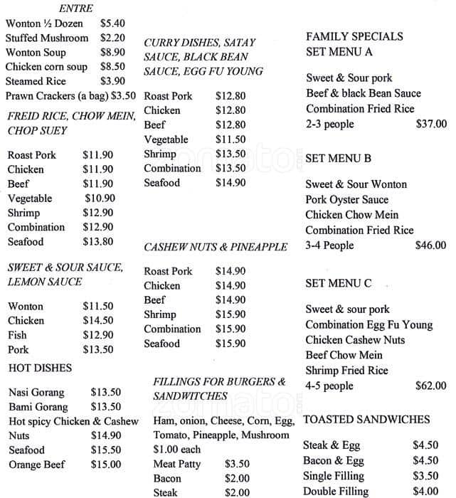 Whitby Chinese Takeaway Menu, Menu for Whitby Chinese Takeaway, Whitby