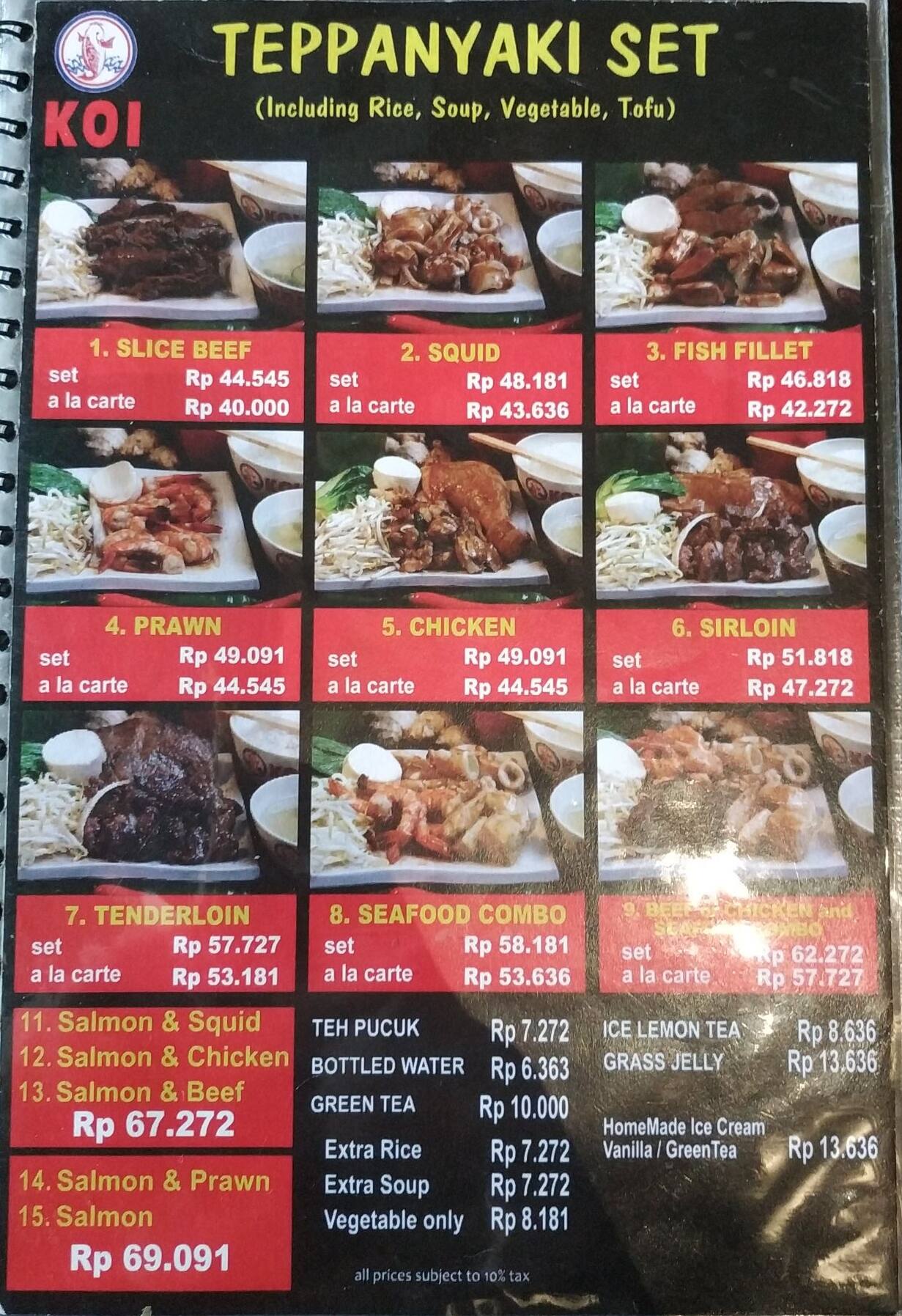 Koi Teppanyaki Menu Menu For Koi Teppanyaki Pondok Indah Jakarta Koi Teppanyaki Menu Menu For Koi Teppanyaki Pondok Indah Jakarta