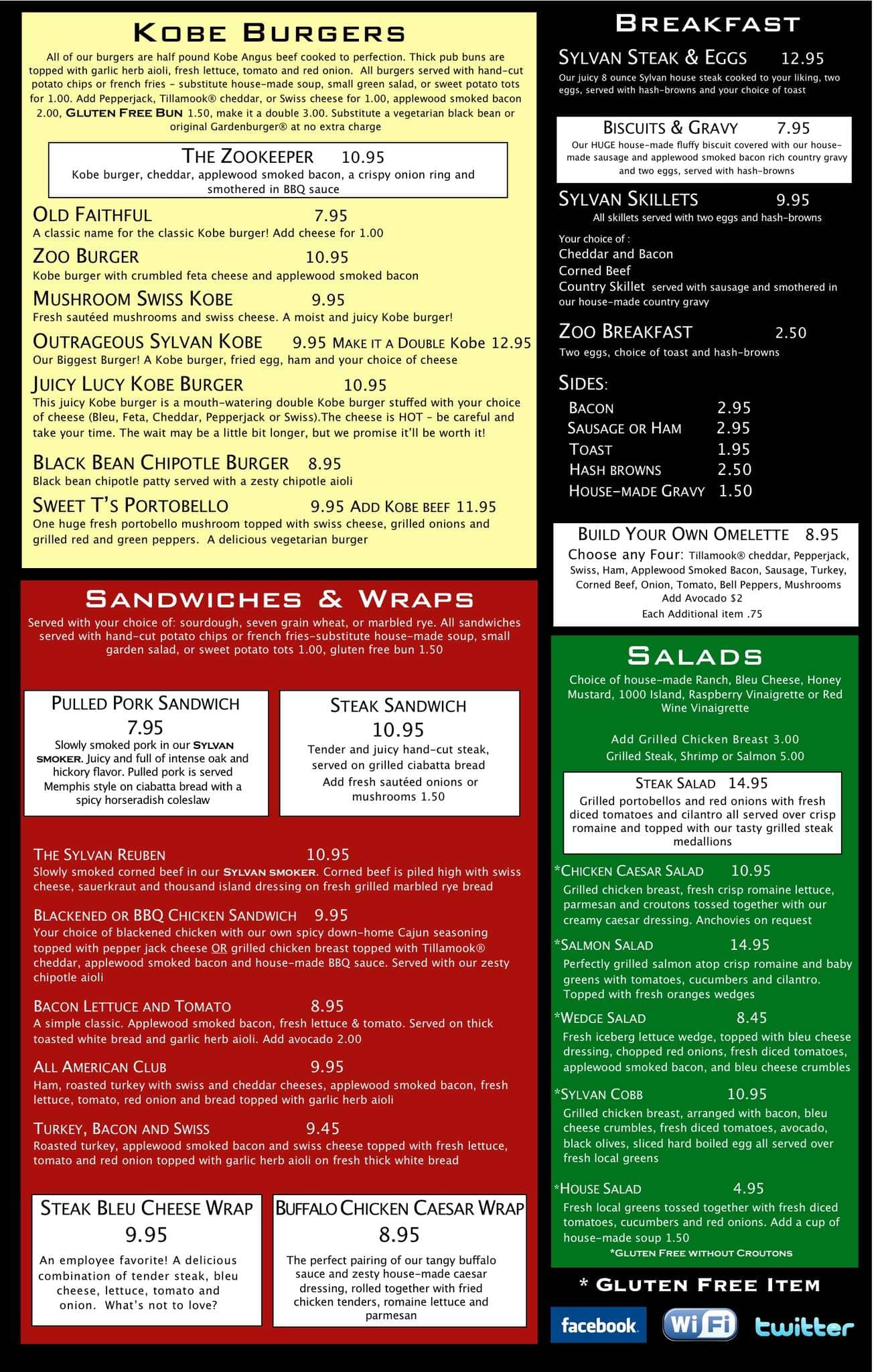 Sylvan Zoo House Menu, Menu for Sylvan Zoo House, Cedar Mill/Northwest Heights, Portland