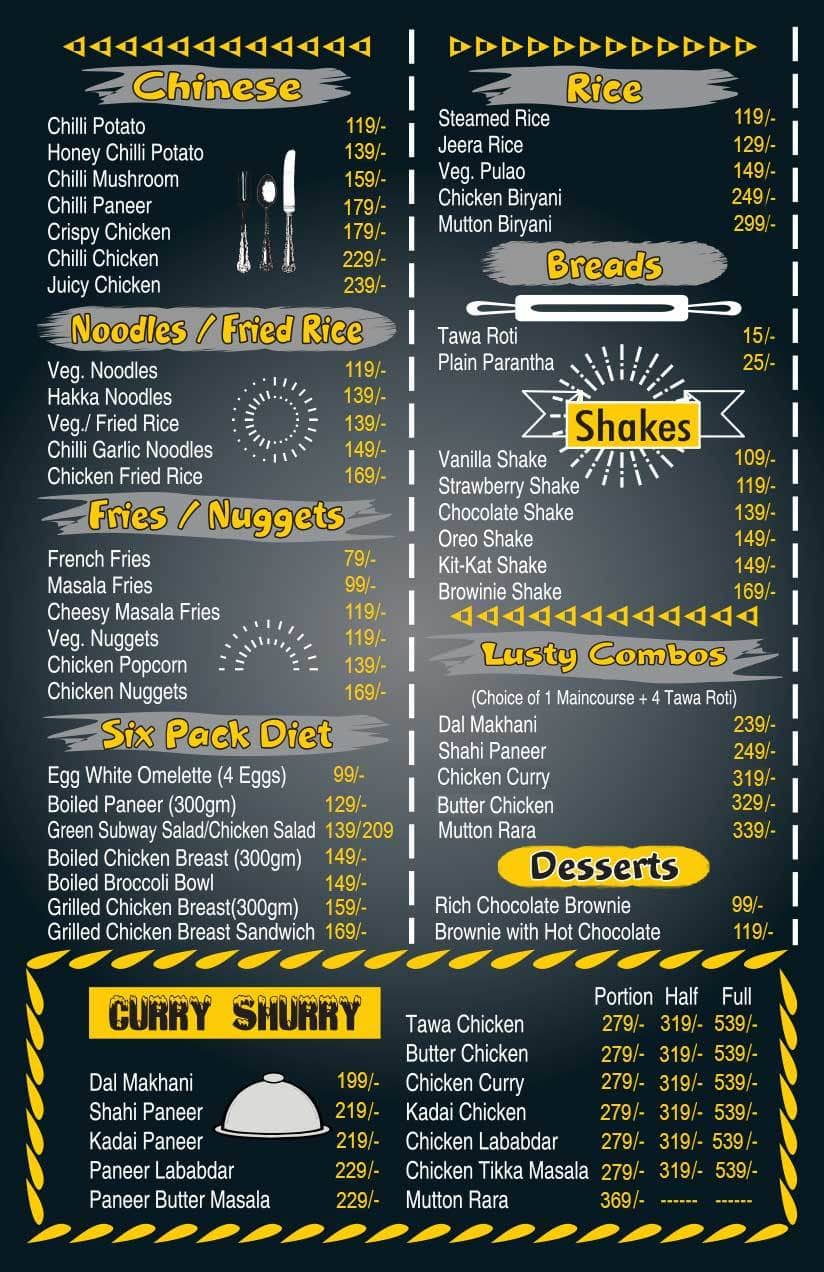 Bhookha Sher Menu, Menu for Bhookha Sher, Delhi University-GTB Nagar ...