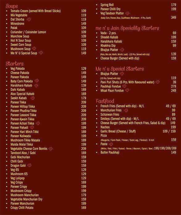 Me N' U Menu, Menu for Me N' U, Mulund West, Mumbai - Zomato