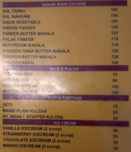chowpatty menu