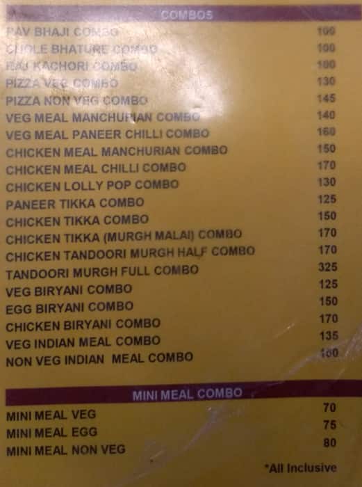 chowpatty menu