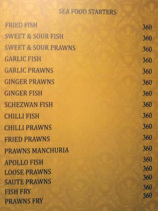 Shahi Dastarkhwan menu