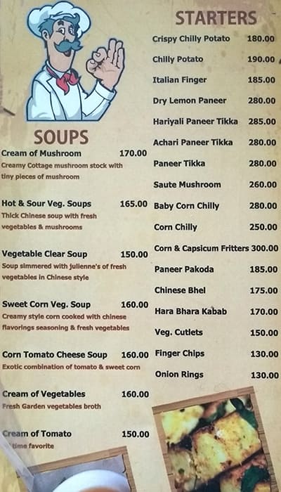 Angeethi restaurant menu