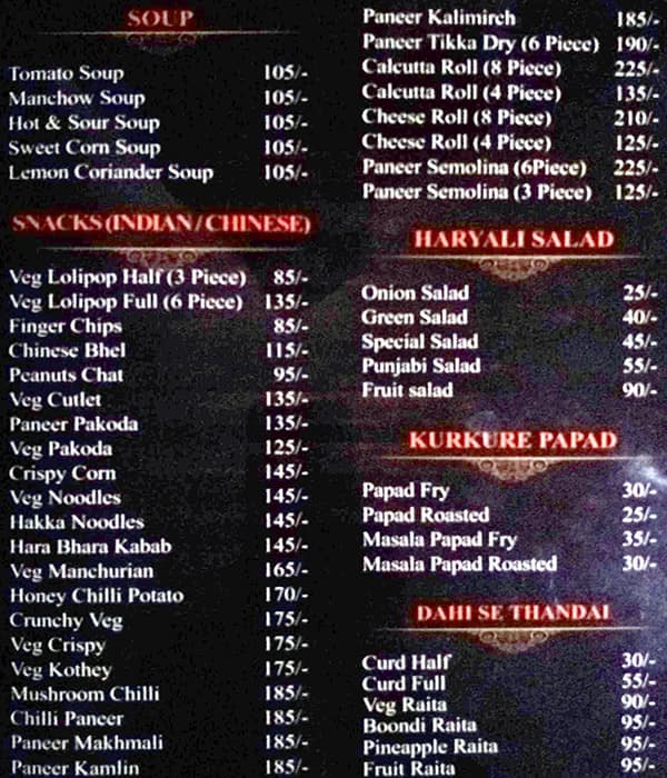 Gurukripa Sarwate Bus Stand Indore Menu Menu of Shree Gurukripa, Vijay Nagar, Indore