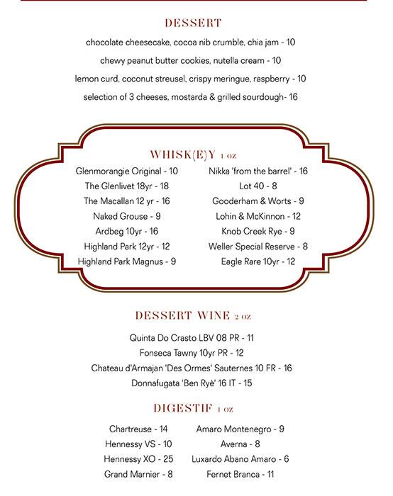 Menu de Homer St. Cafe and Bar