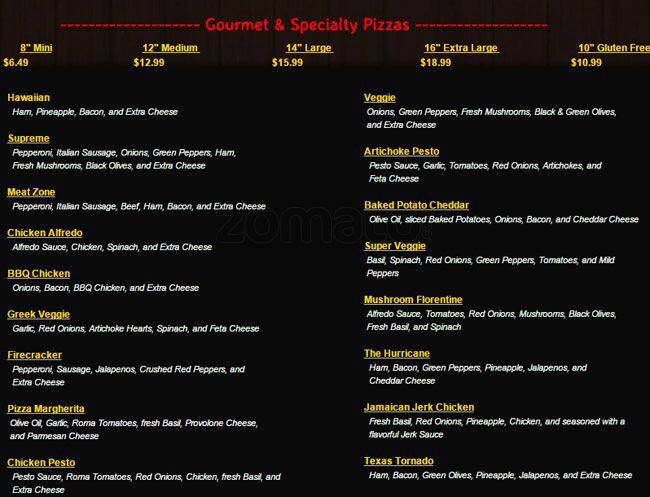 Pizza Zone меню