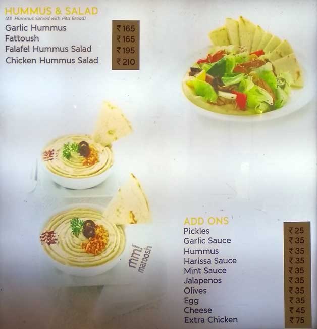 Maroosh menu