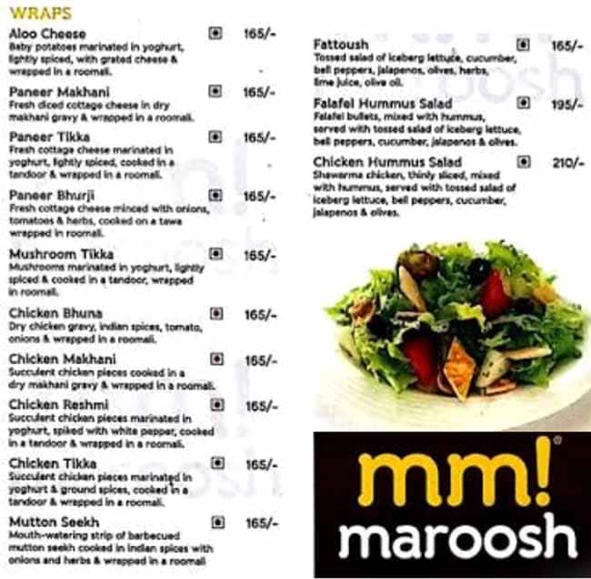 Maroosh menu