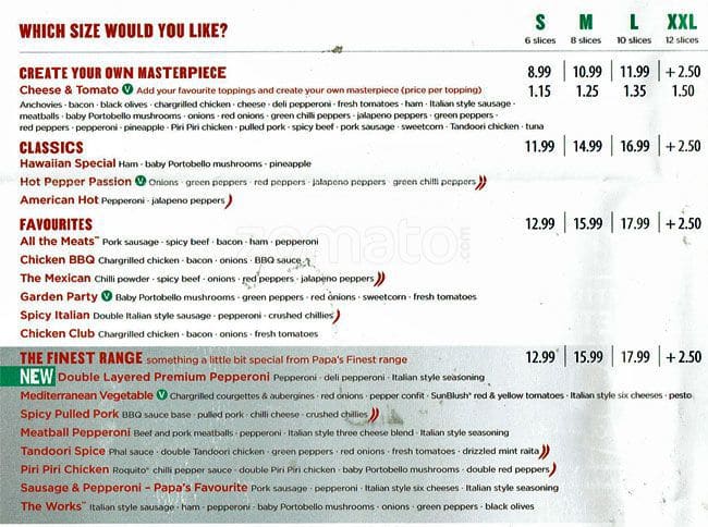 Papa John's Menu, Menu for Papa John's, Catford, London - Zomato UK