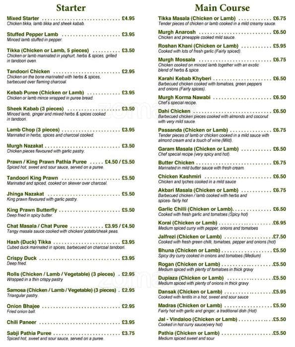 Chutneys menu, Menu restauracji Chutneys, Uxbridge, London Zomato UK