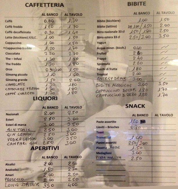 Menu di L'Angolo Roma 