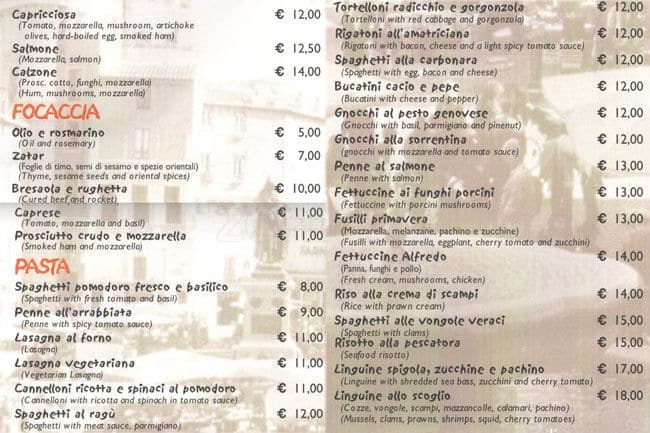 Magnolia Roma menu