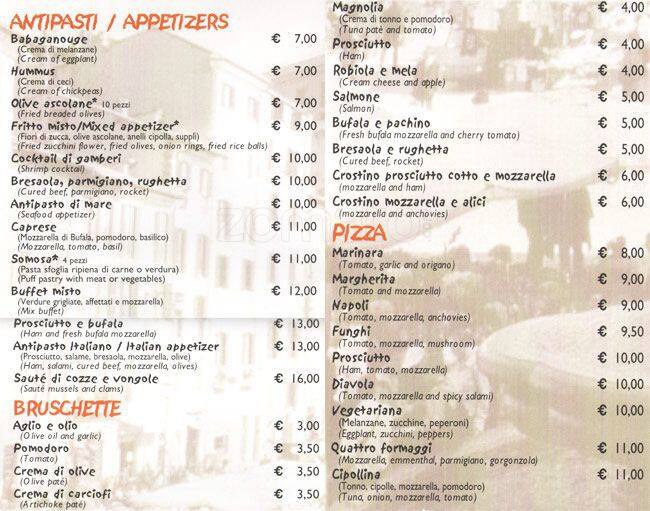 Magnolia Roma menu