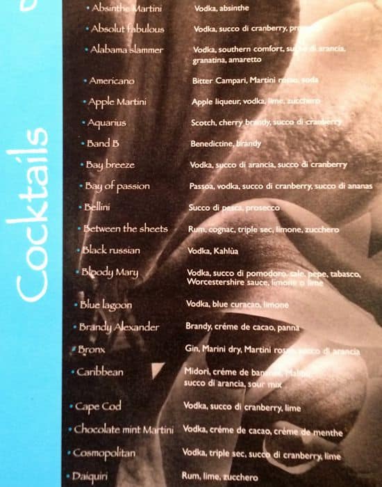 Magnolia Roma menu