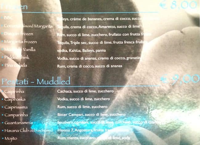Magnolia Roma menu