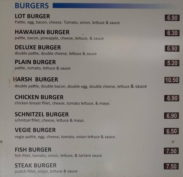 Menu at Captain Hooks Fish & Chippery restaurant, Derrimut