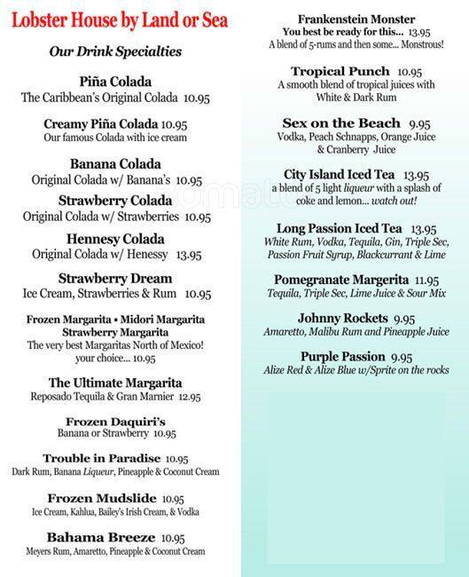 Menu at City Island Juice Bar, New York City