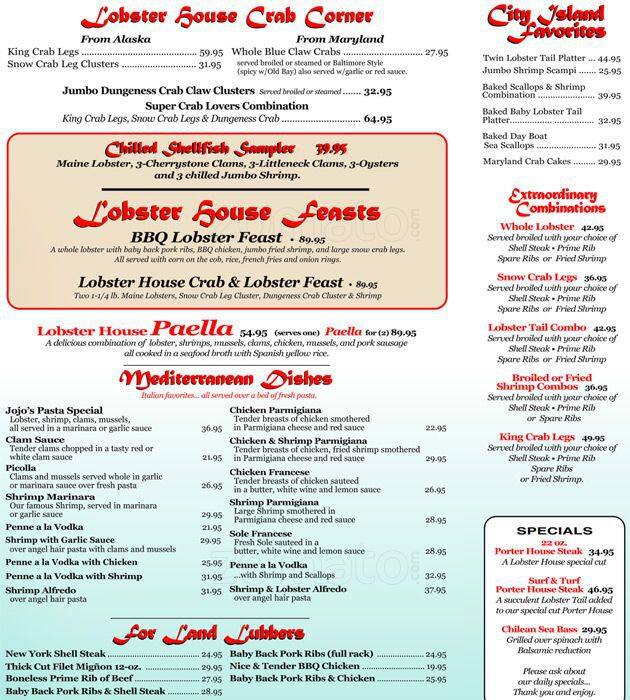 Menu at City Island Juice Bar, New York City