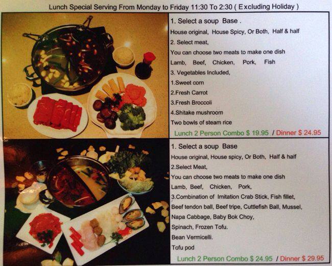 Menu at Happy Lamb Hot Pot restaurant, Houston, Westheimer Rd ste a