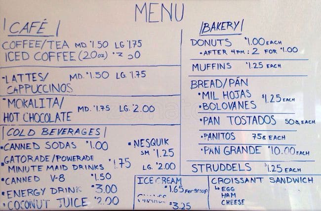 Golden Grain Bakery & Café menu