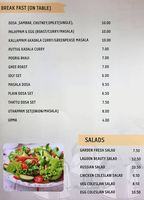 Menu of Coconut Lagoon, Mussafah Sanaiya, Abu Dhabi