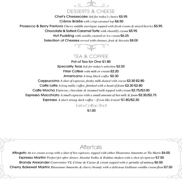 Menu at Abbys Bistro pub & bar, Grimsby