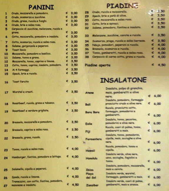 Menu di Viva La Vida 