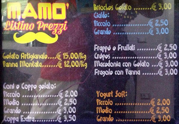 Menu di MAMO' TIBURTINA 