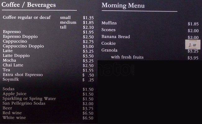 Jazz Caffe menu