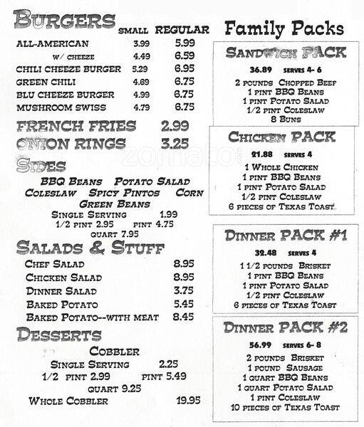 Menu at Bullfrog Grill BBQ, Fort Worth