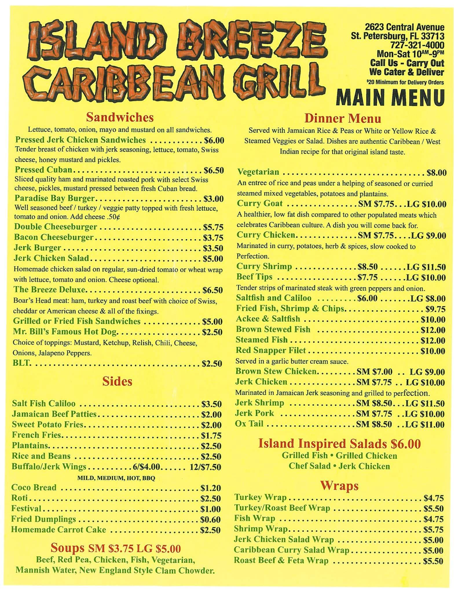 restaurant bahama breeze menu