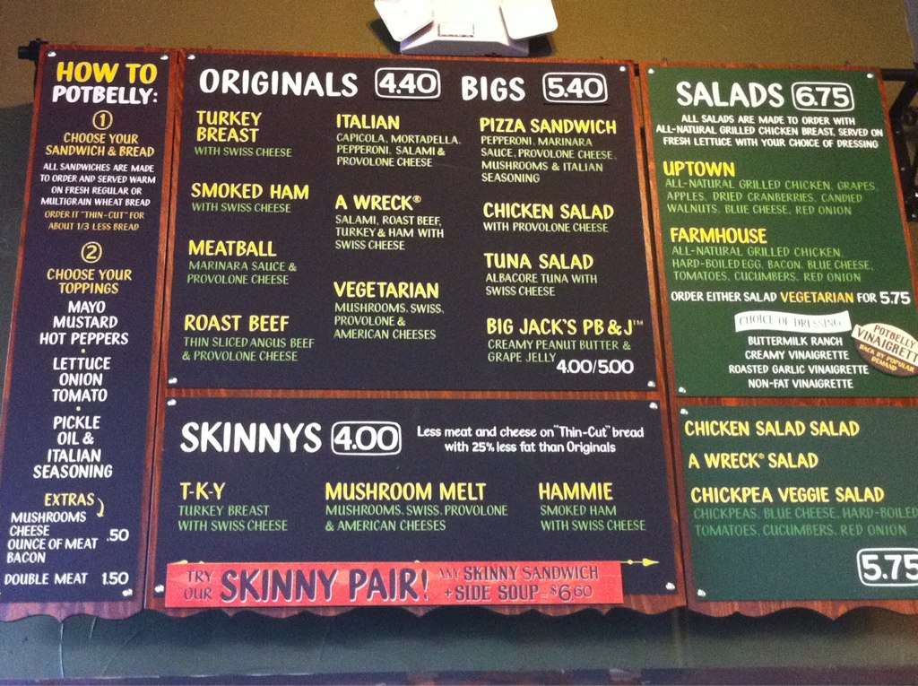 Potbelly Printable Menu Printable Word Searches
