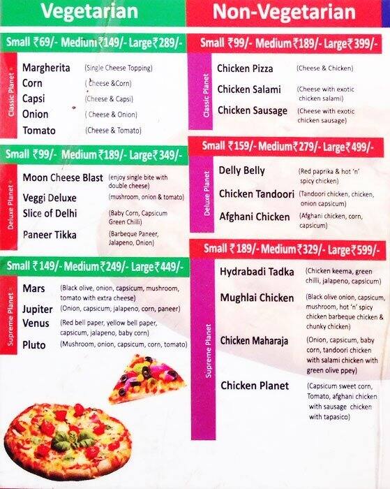 Pizza Menu, Menu for Pizza Tughlakabad Institutional Area, New Delhi Zomato