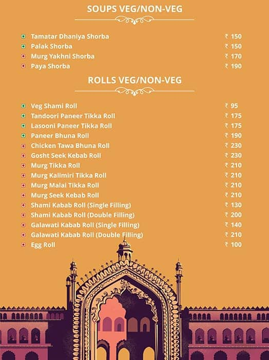 Menu Of Kareems Gomti Nagar Lucknow