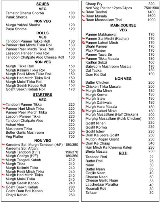 Kareem's Menu, Menu for Kareem's, Gomti Nagar, Lucknow - Zomato