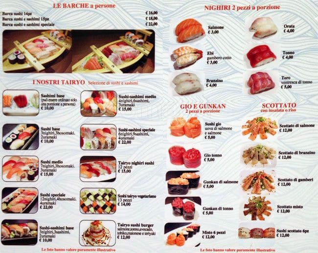 Menu di Tairyo 