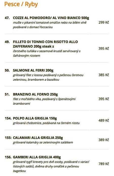 Concordia Ristorante menu